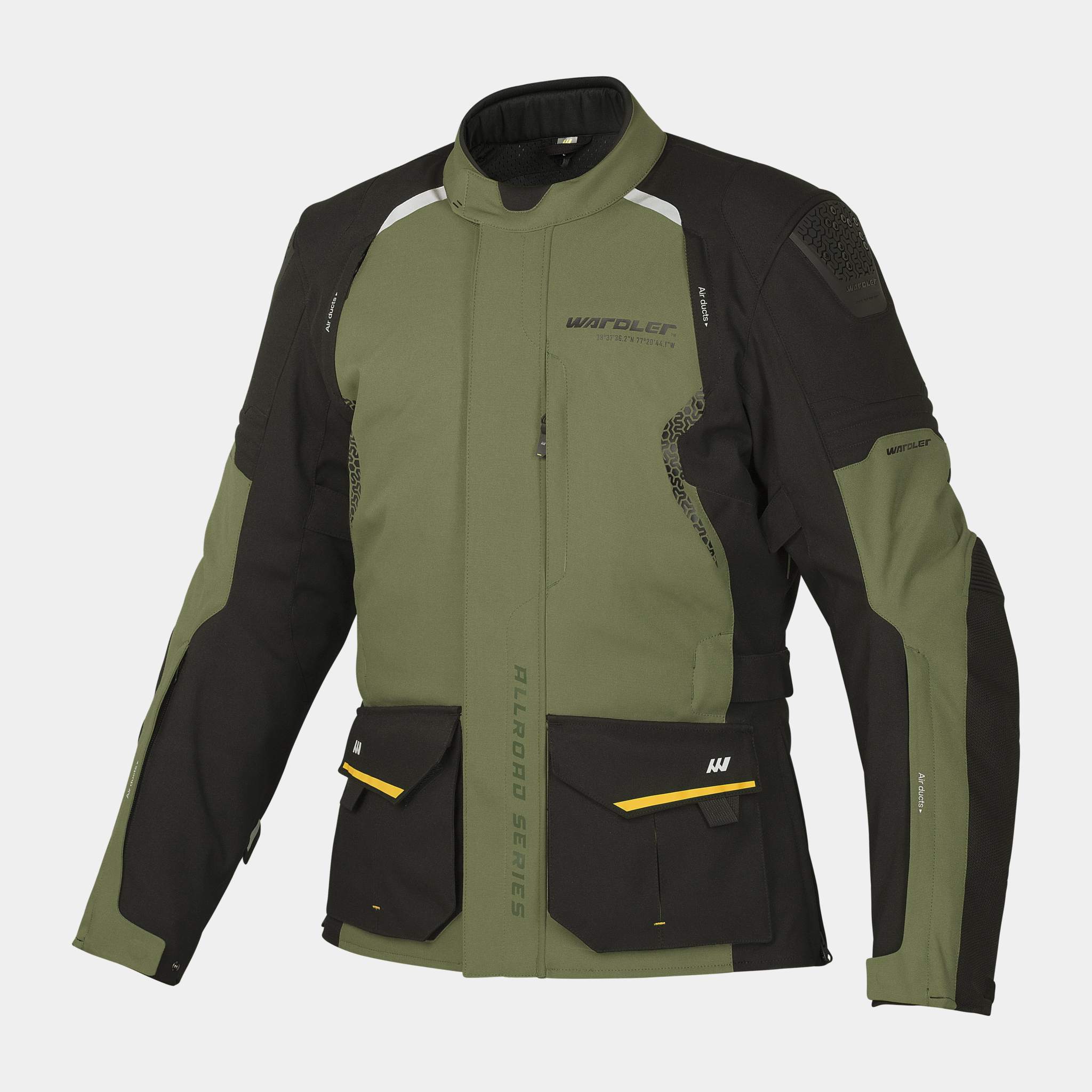 Allroad Olive Green Men's Motorcycle Adventure Jacket - WARDLER® .