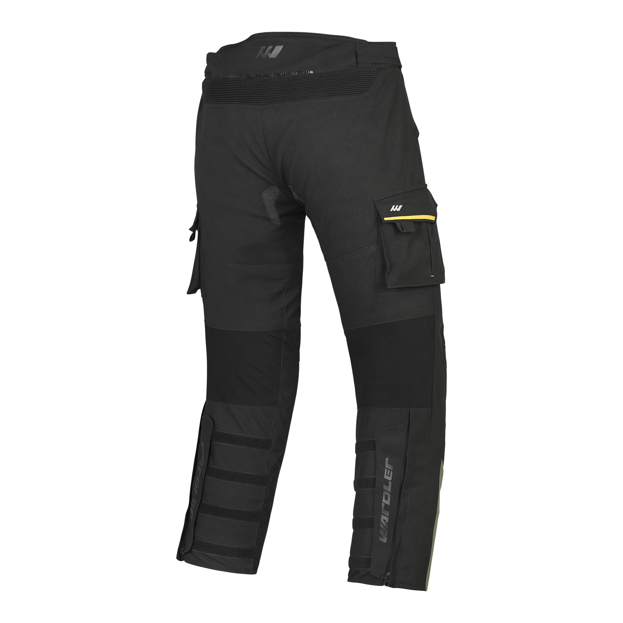 Wardler Bronco Adventure Motorcycle Pants, Black-Olive Green Back View
