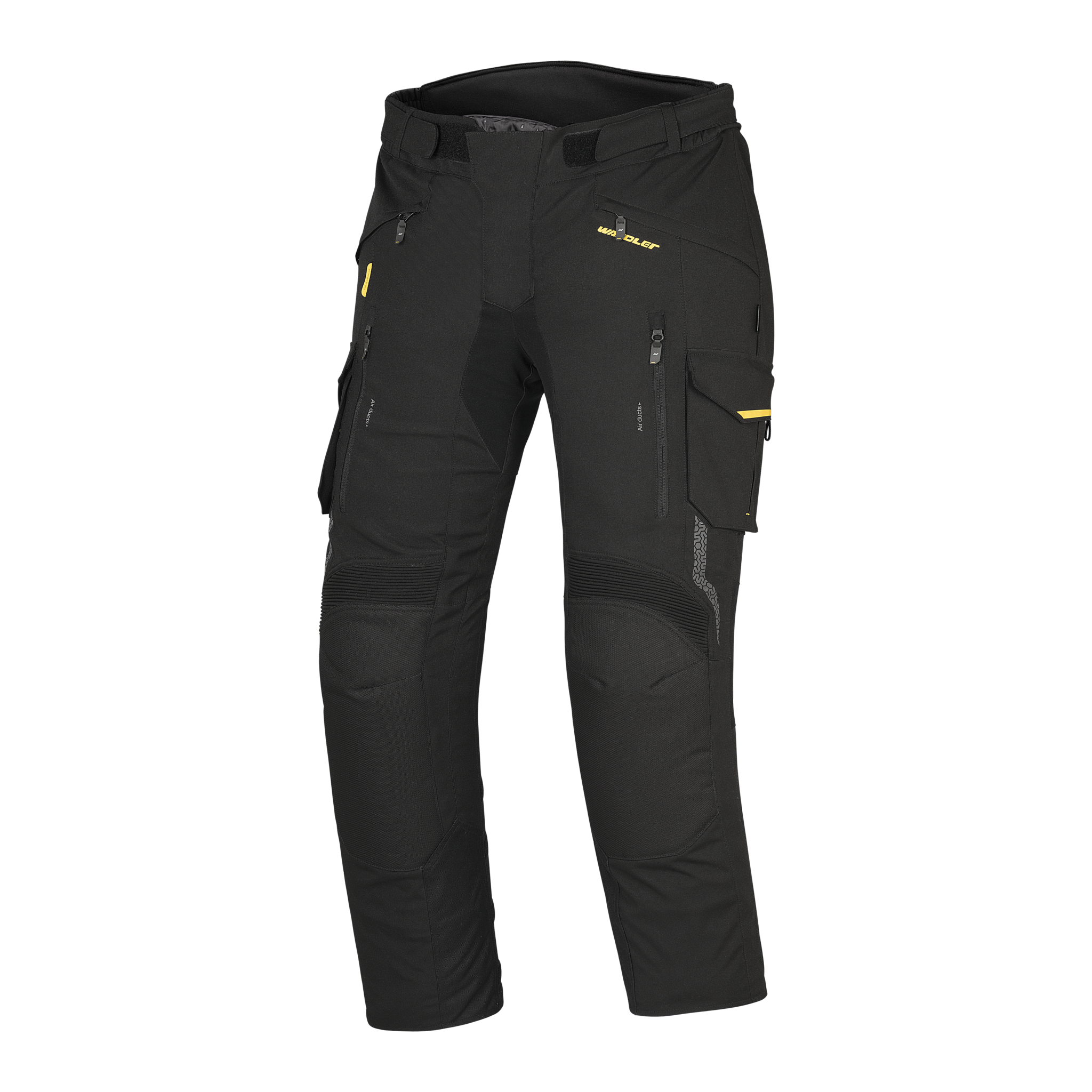 Bronco Adventure Motorcycle Pants, Black Front View