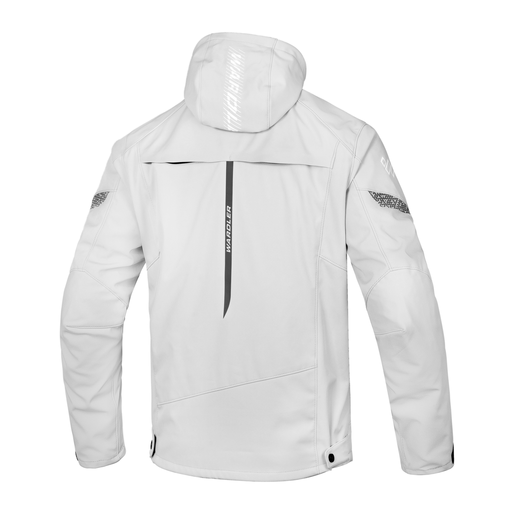 Motorcycle Riding Hoodie | Razor Softshell Riding Jacket / Snow White, back
