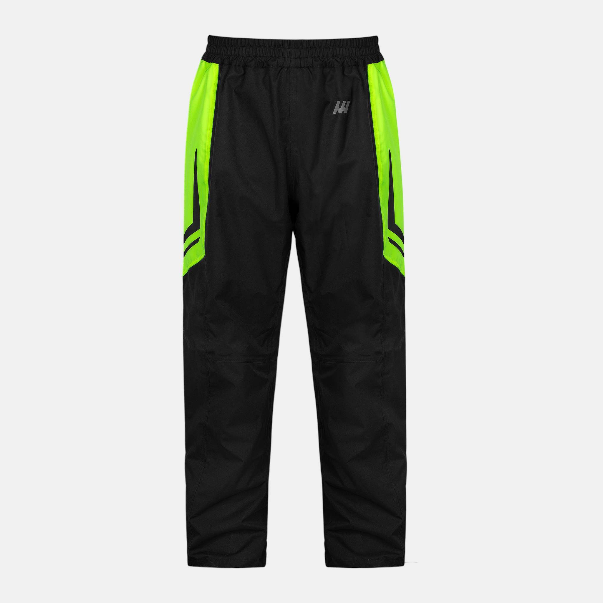 Motorcycle Rain Pants, Storm Rain Pants, Wardler, Black-Neon Yellow, Front View