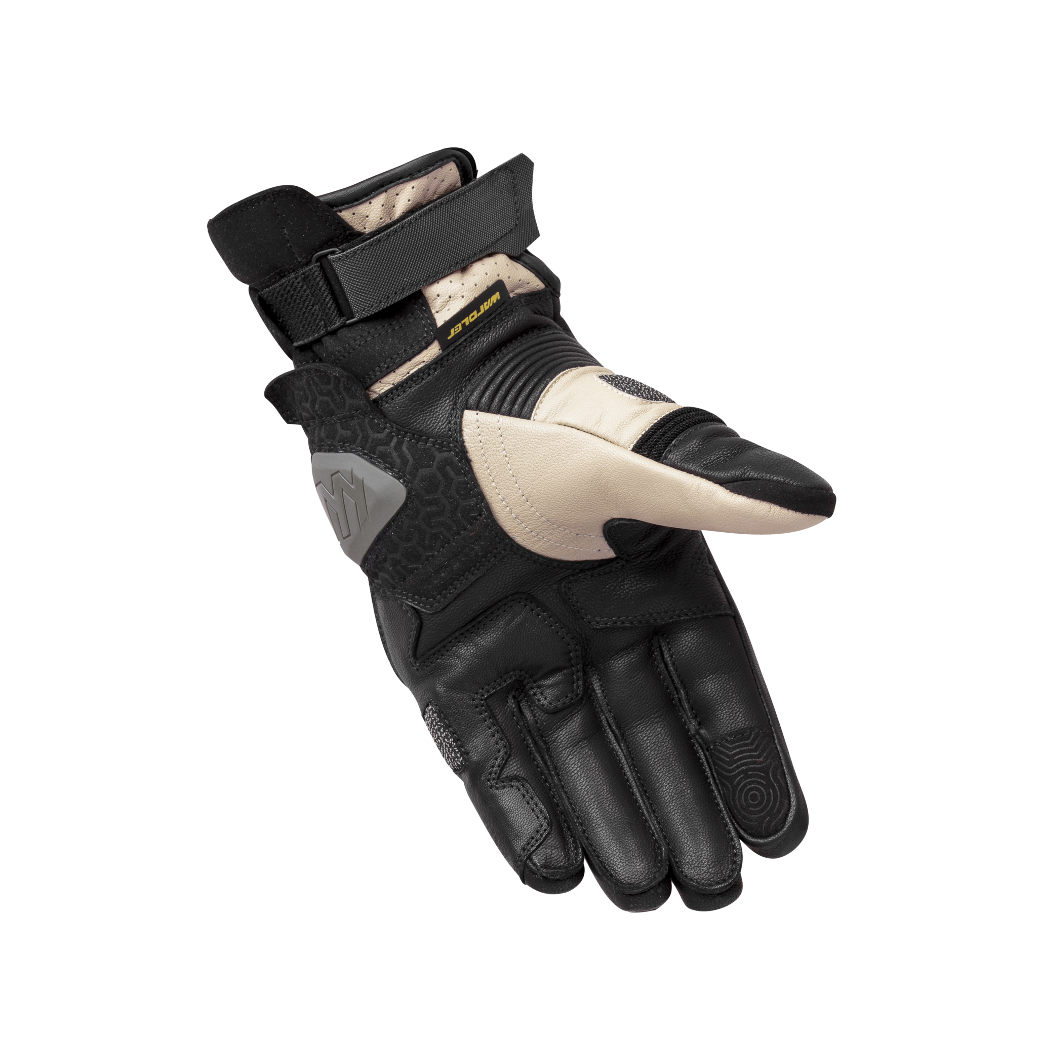 Motorcycle Gloves, Long Cuff Atlas Riding Gloves, Black-Green-Sand, Back