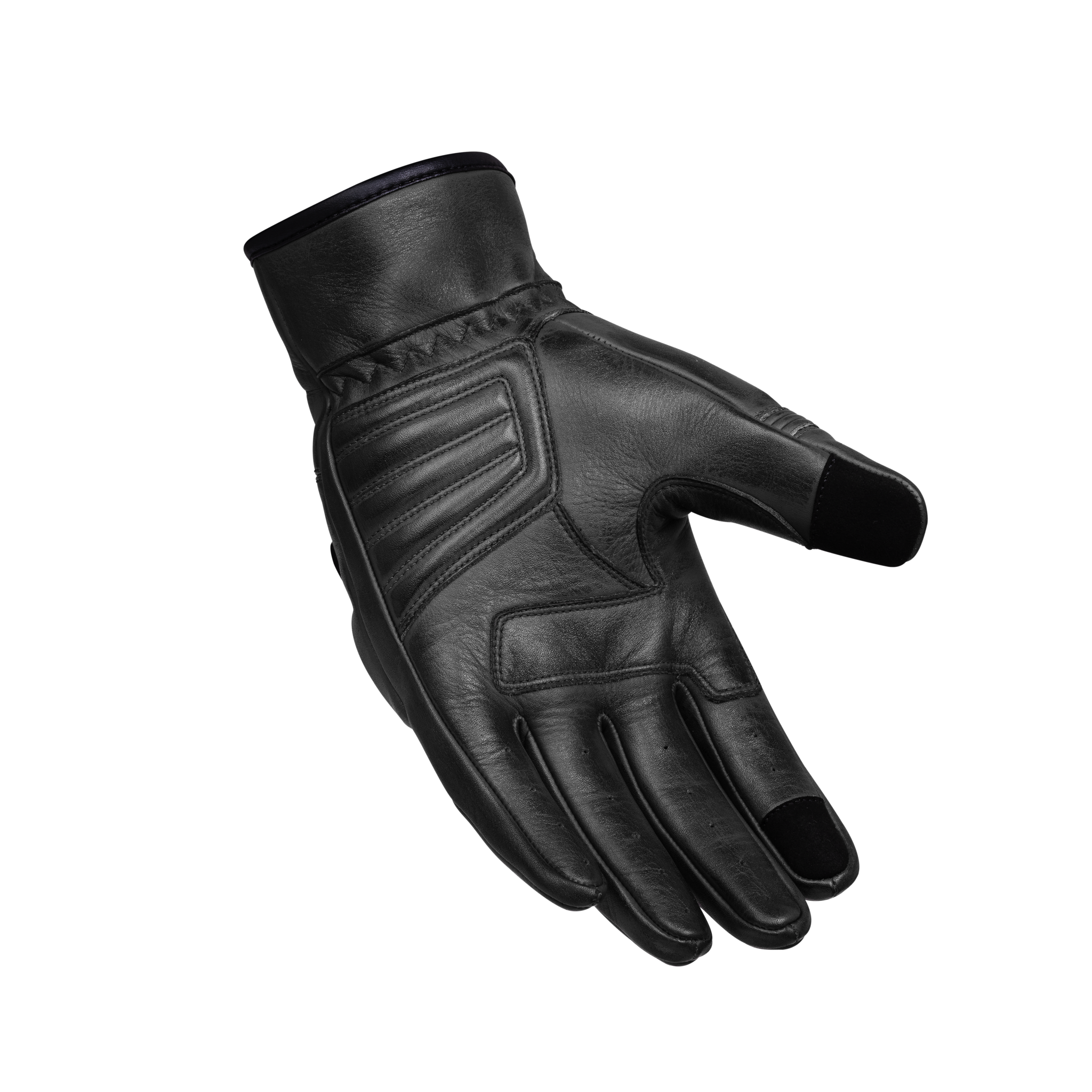 Chester Vintage Motorcycle Gloves, Black Back View