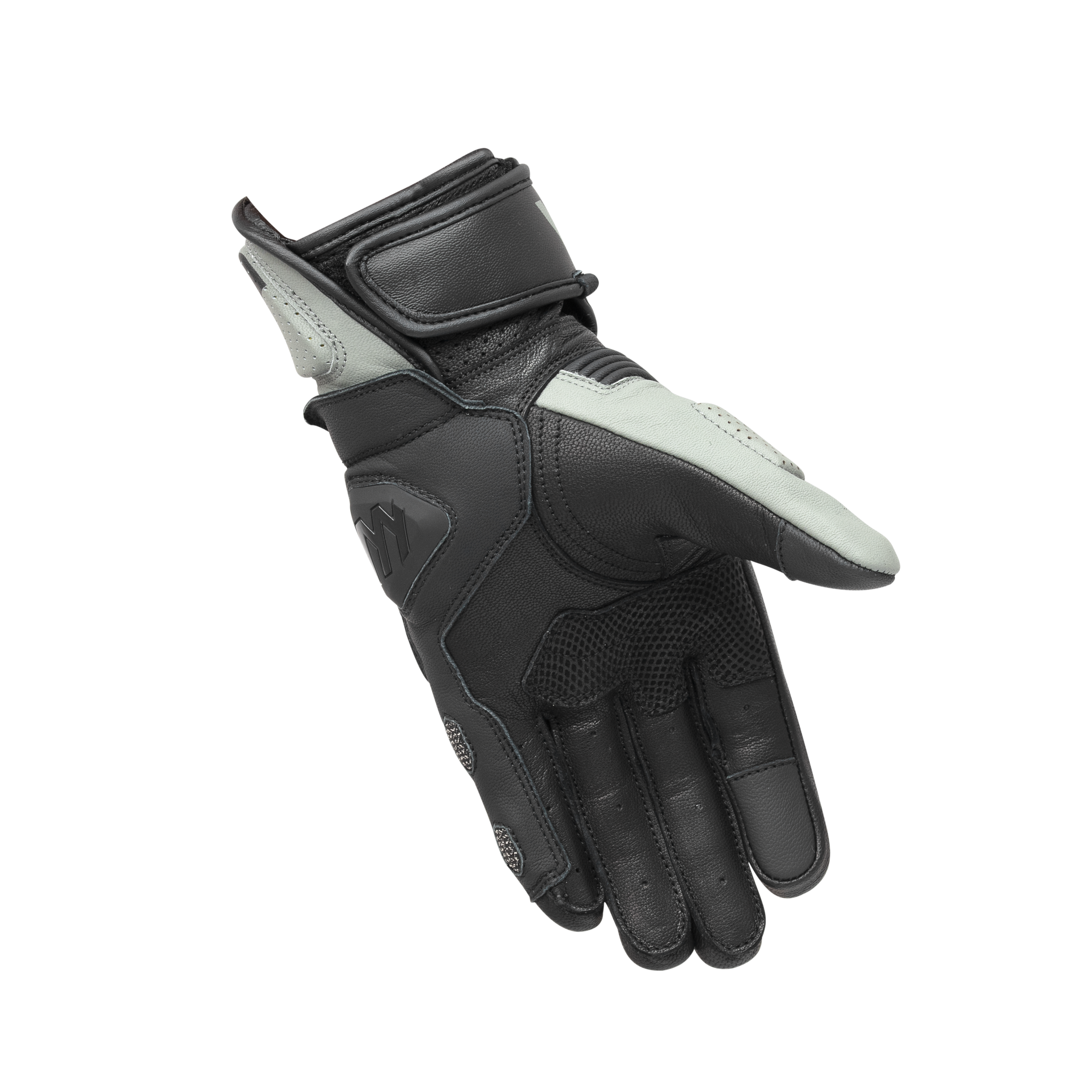 Wardler Leather Motorcycle Gloves, Raptor Neon Yellow, Back View