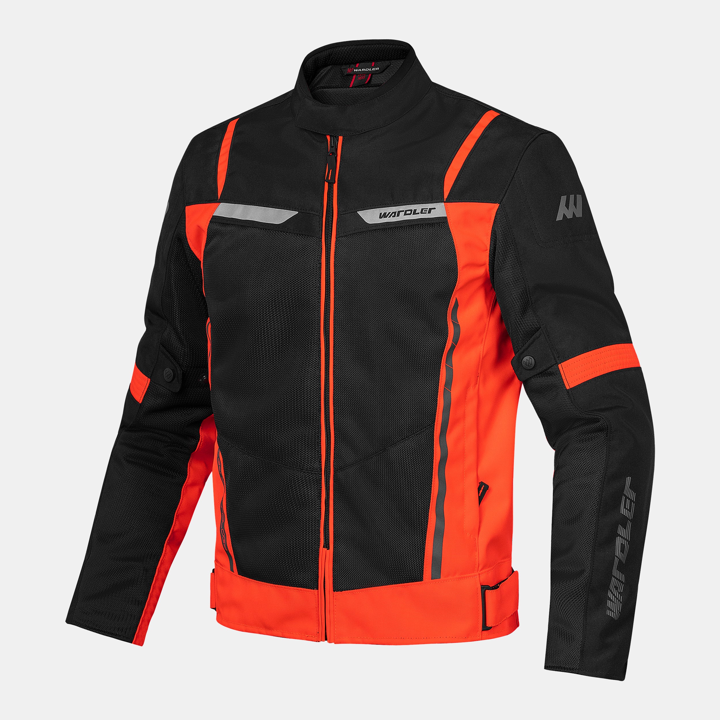 Tornado Mesh Summer Motorcycle Jacket / Black-Neon Red