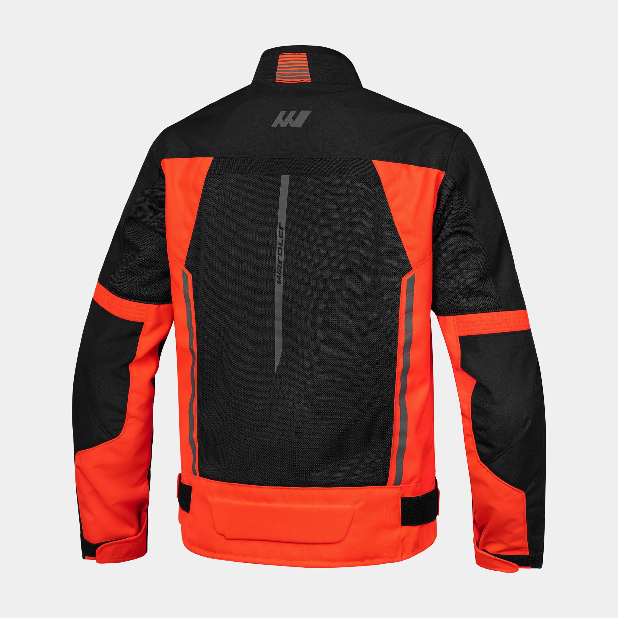 summer motorcycle jackets, CE, Black-flow red, back