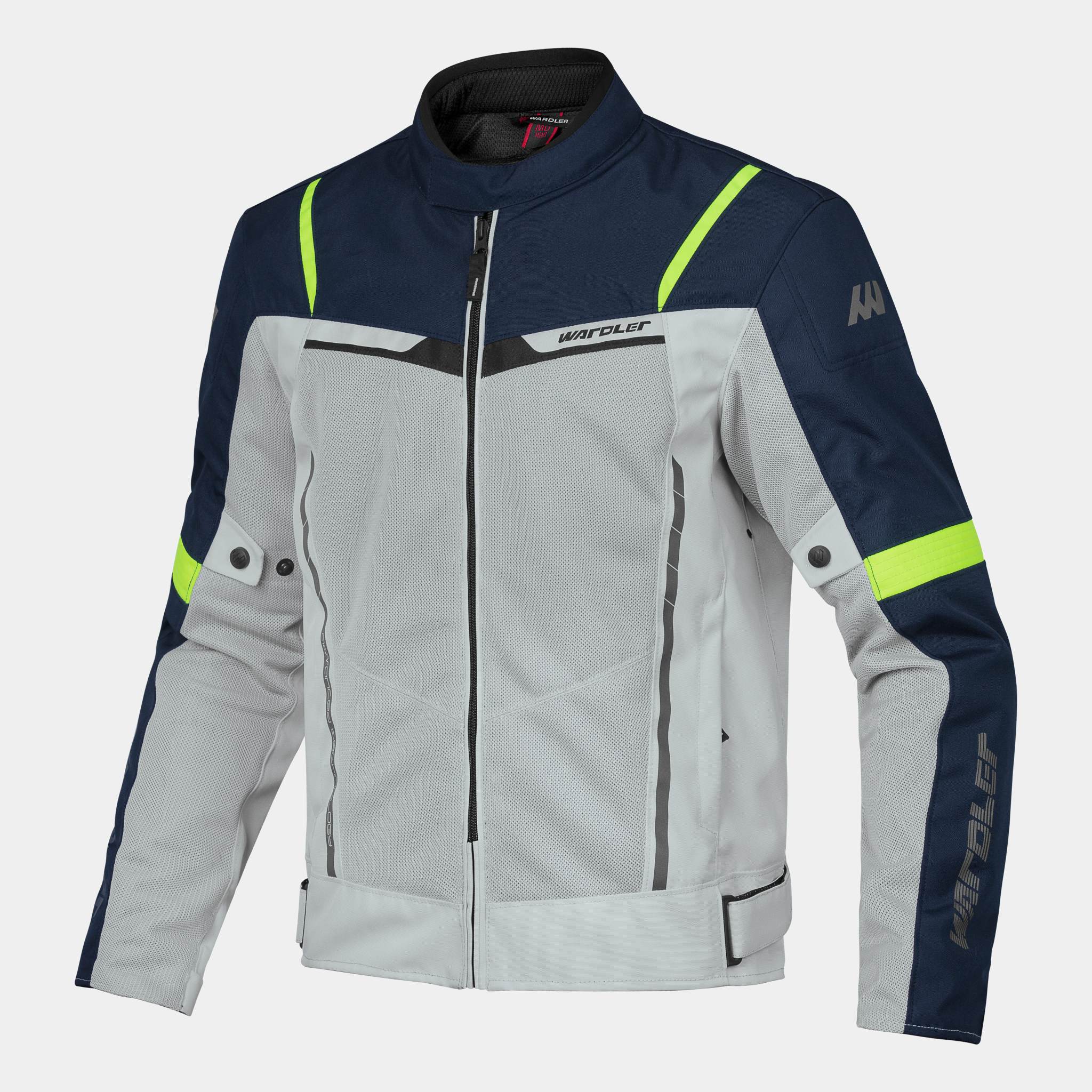 summer Motorcycle Jackets, Silver Front angle view