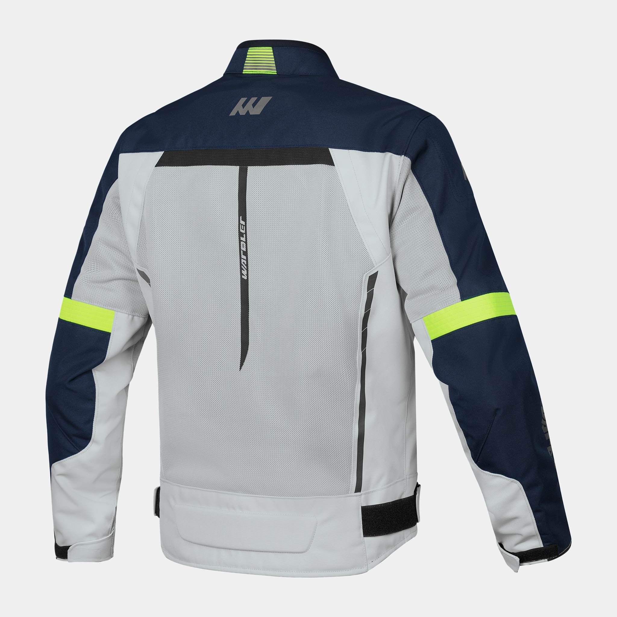 summer Motorcycle Jackets, Silver back angle view
