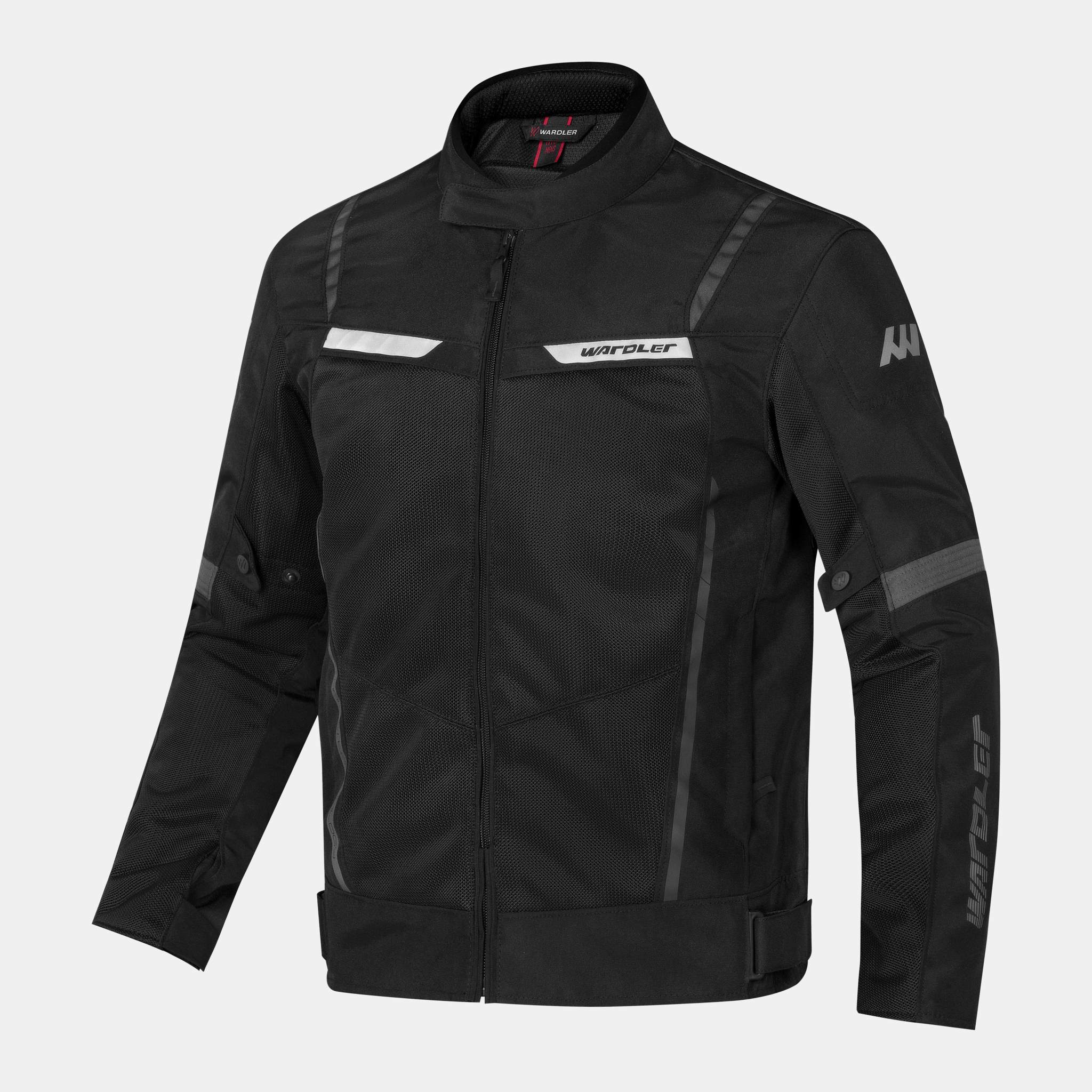 Tornado mesh summer motorcycle jackets, CE, Black, front