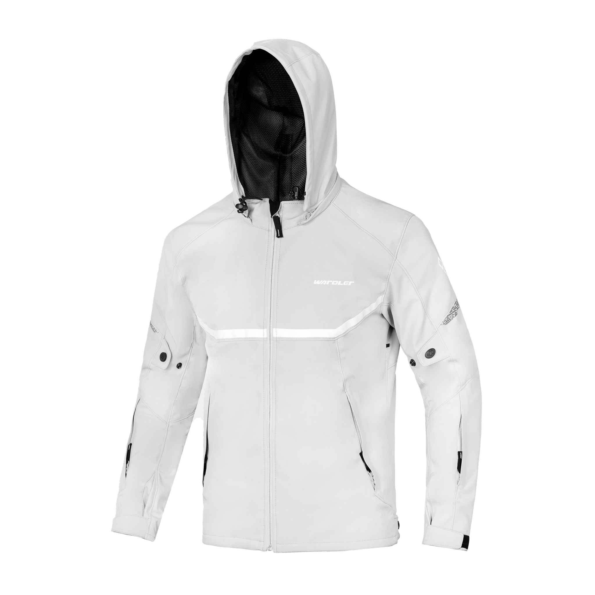 Motorcycle Riding Hoodie | Razor Softshell Riding Jacket / Snow White