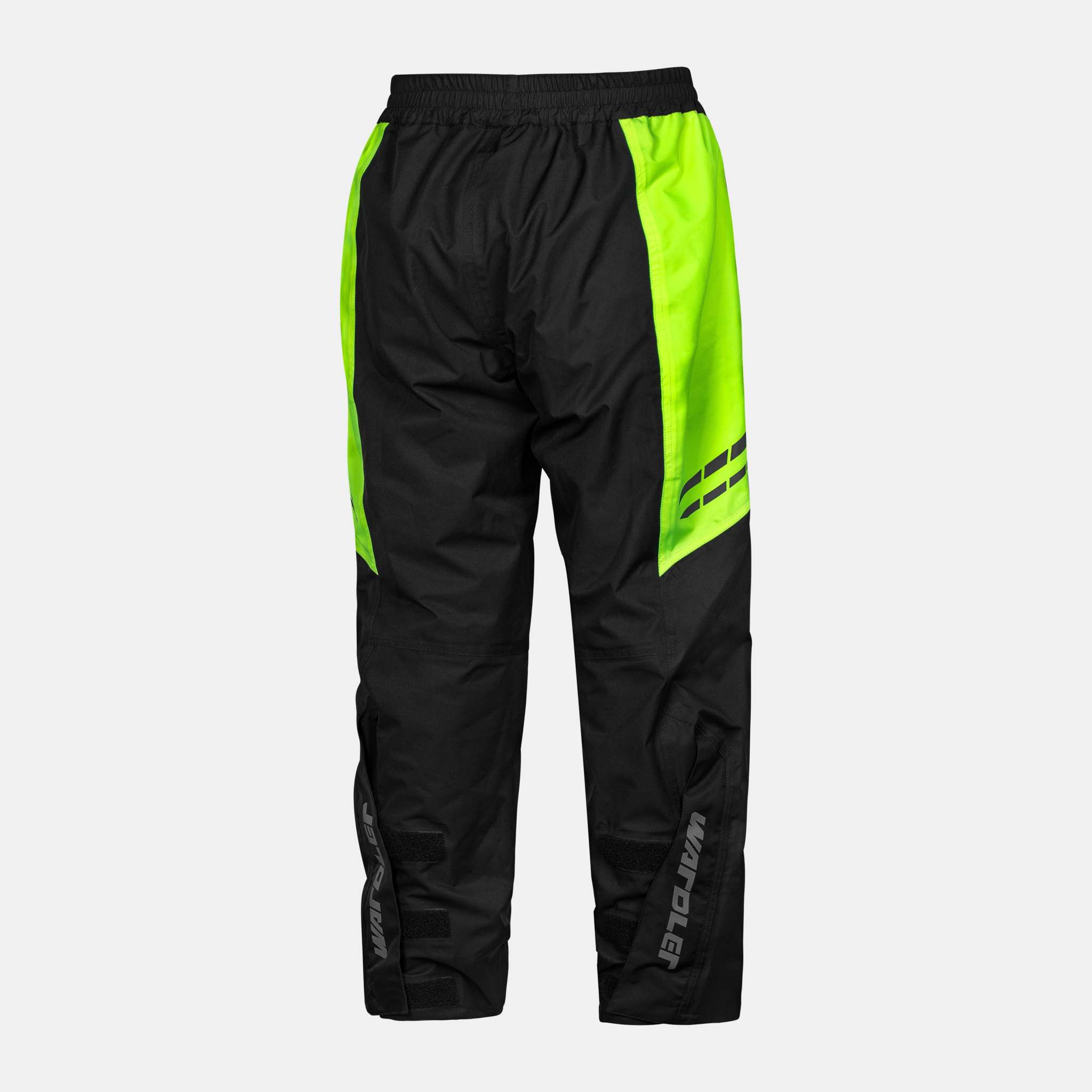 Motorcycle Rain Pants, Storm Rain Pants, Wardler, Black-Neon Yellow, Back View