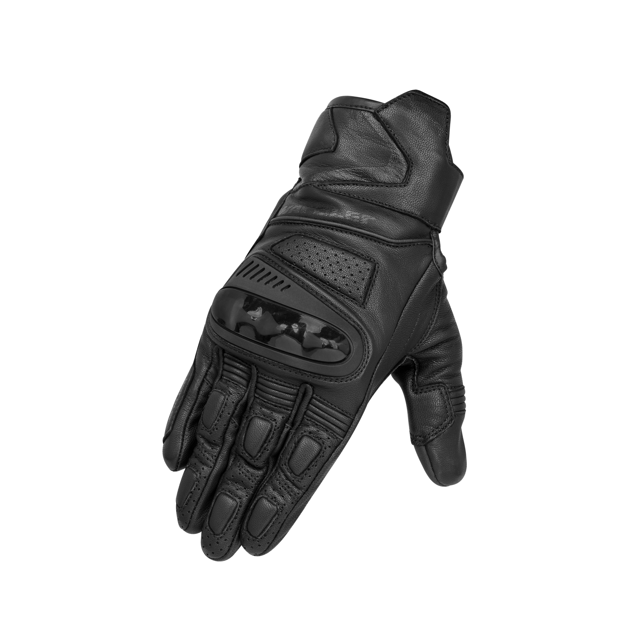 Vortex Motorcycle gloves, TPU protection, breathable, black front