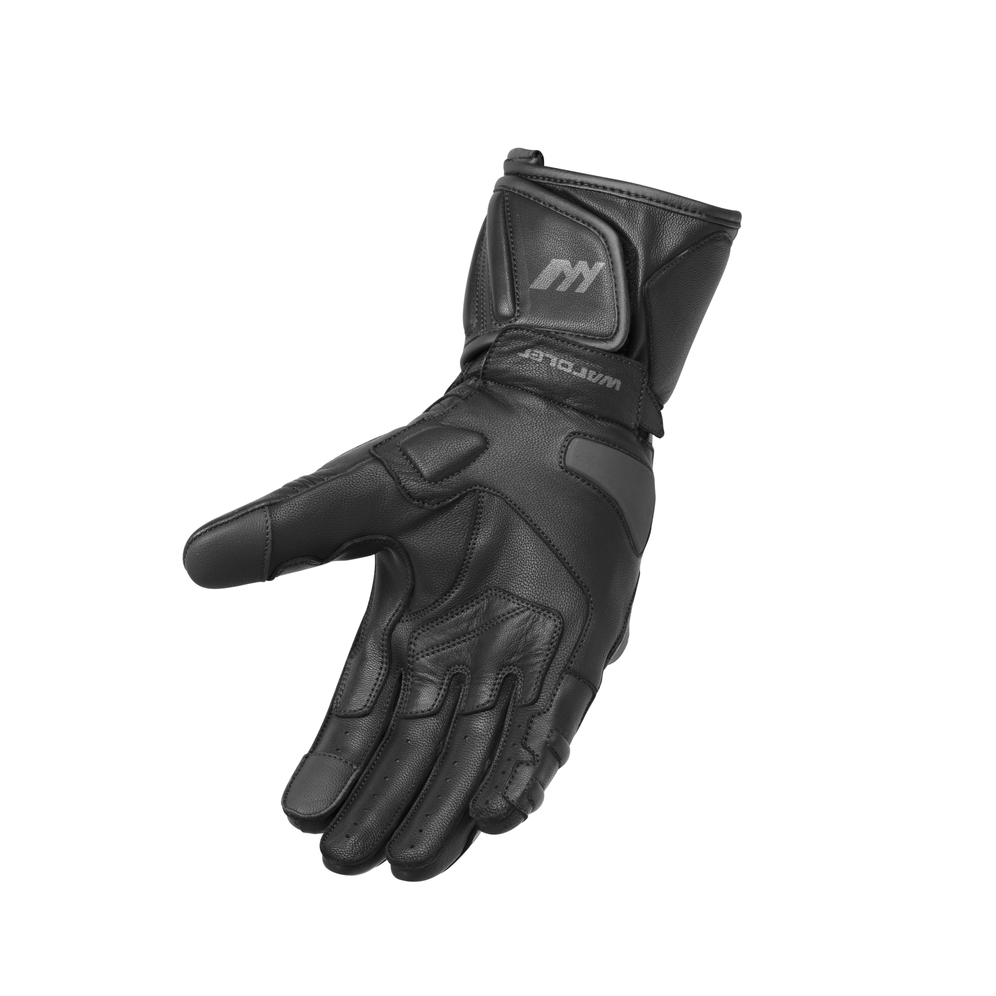 Motorcycle Gloves, Laguna Black, Wardler Gloves, Back View