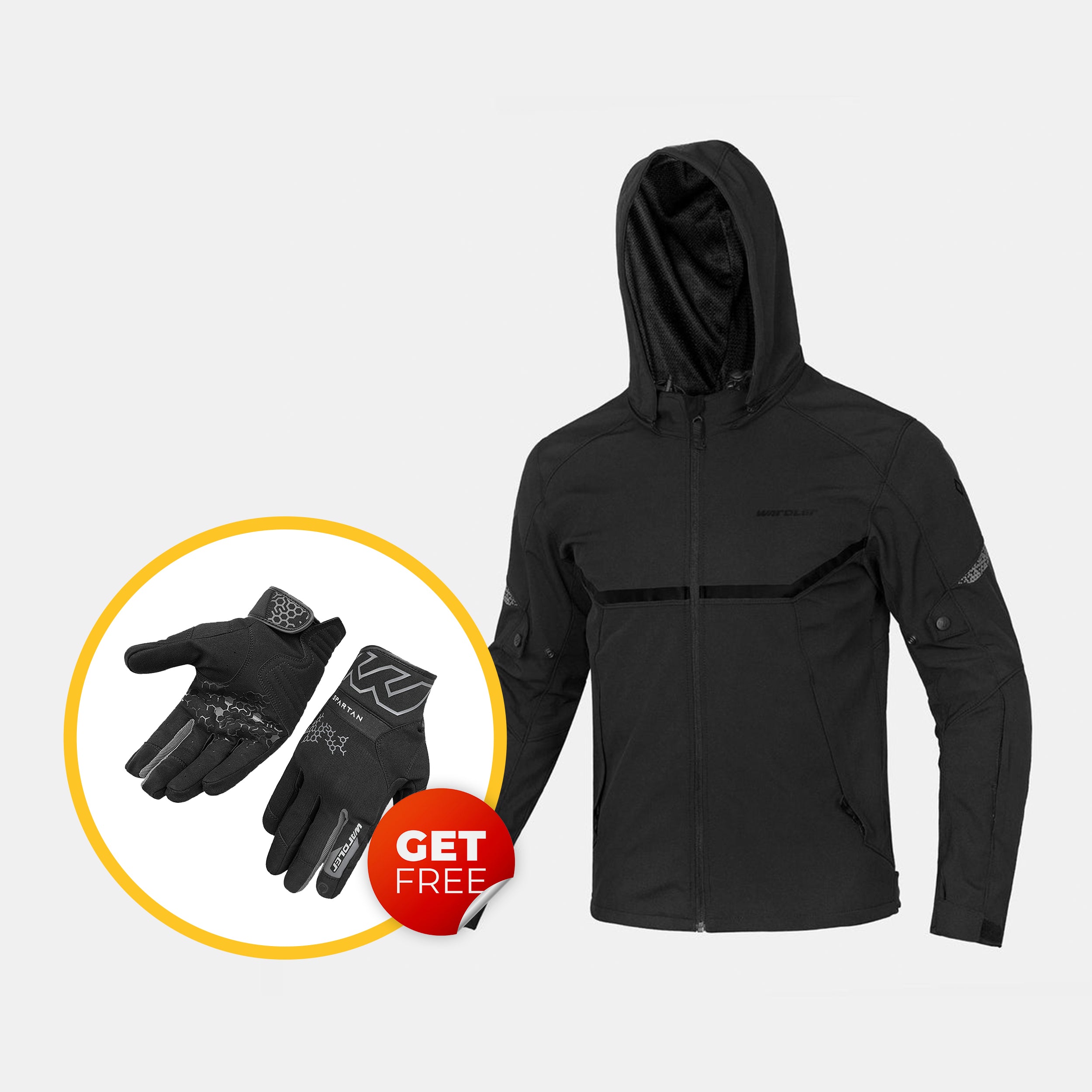 Razor Softshell Motorcycle Jacket /  Black / Motorcycle Riding Hoodie