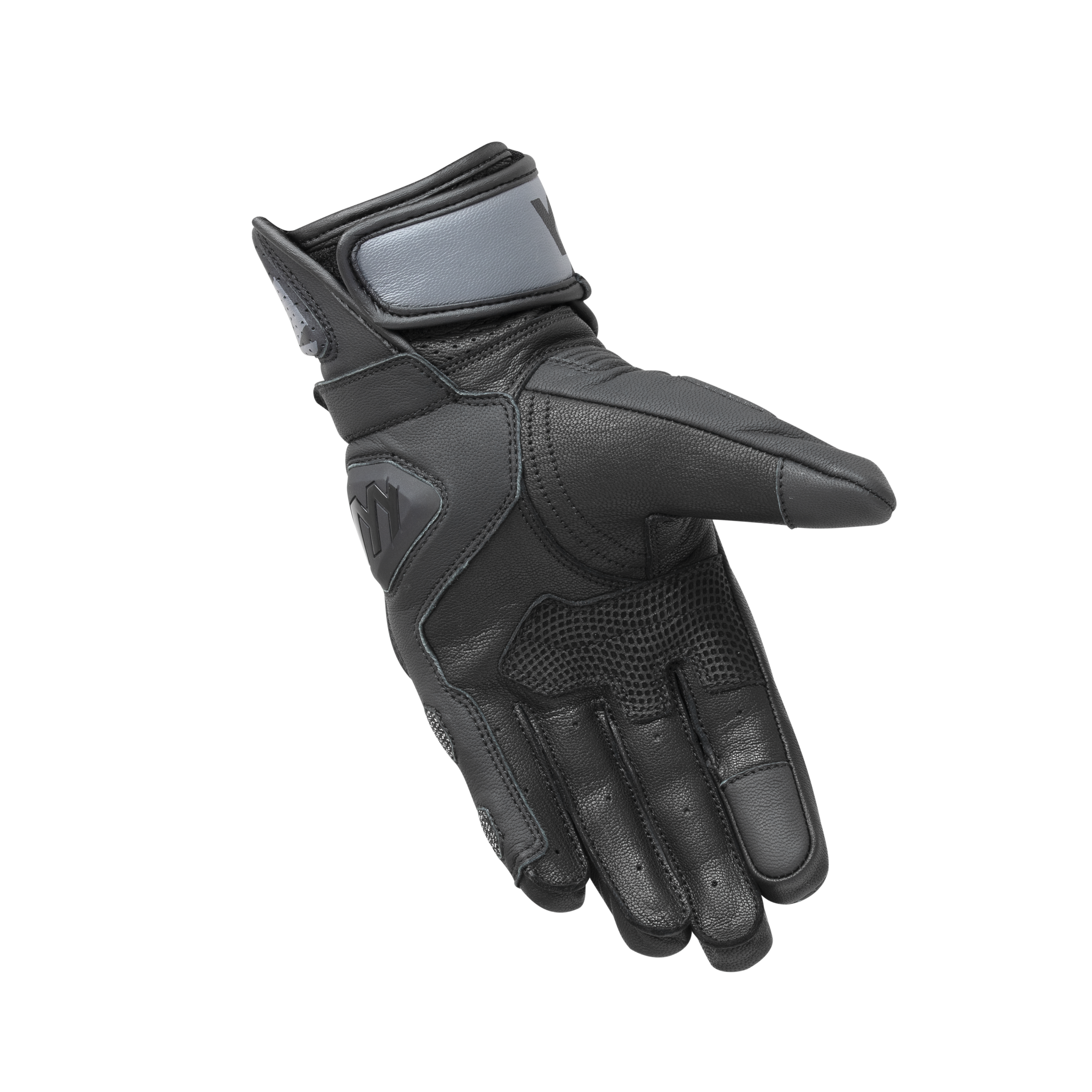 Wardler Leather Motorcycle Gloves, Raptor Black, Back View