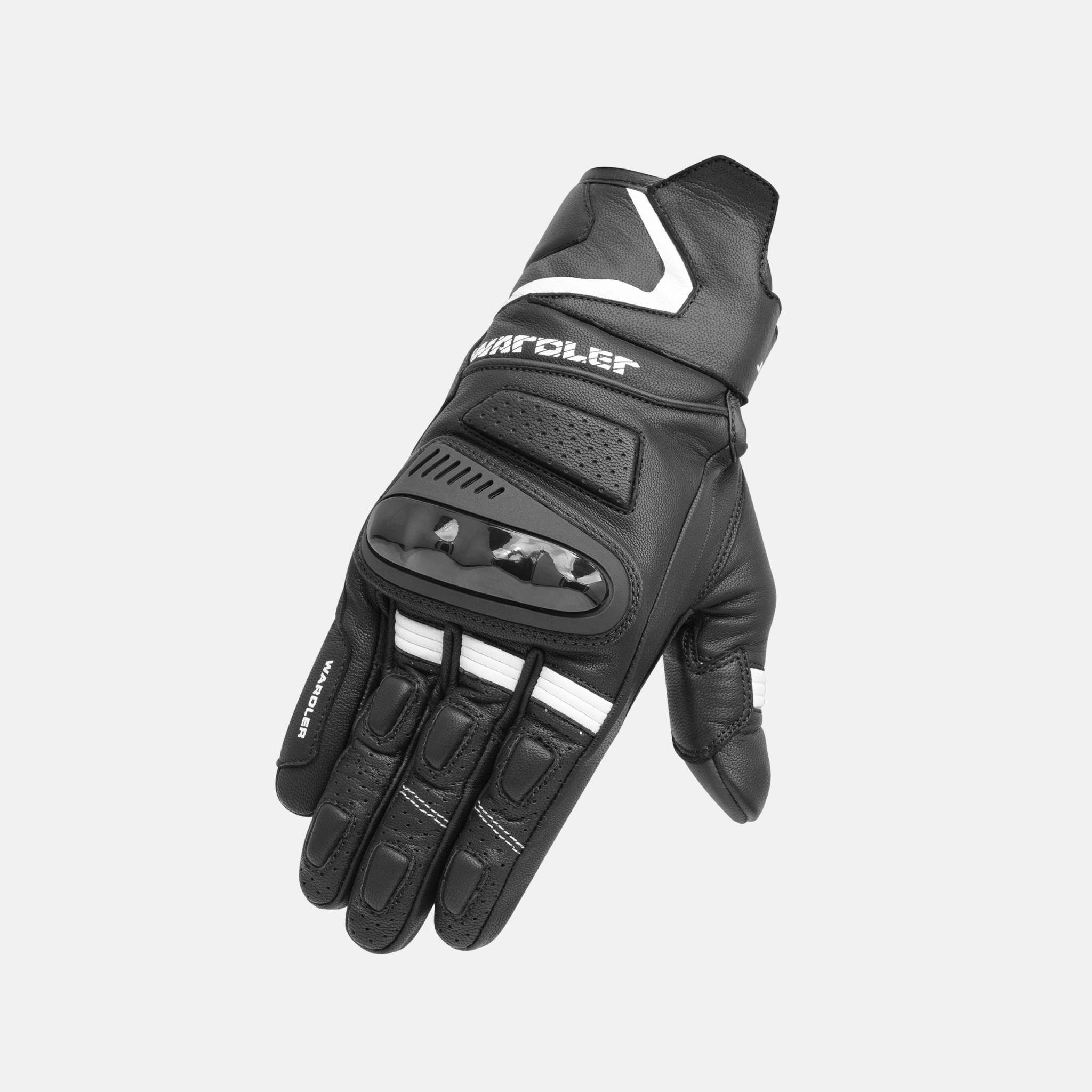 Vortex / Black - White / Men's Motorcycle Gloves