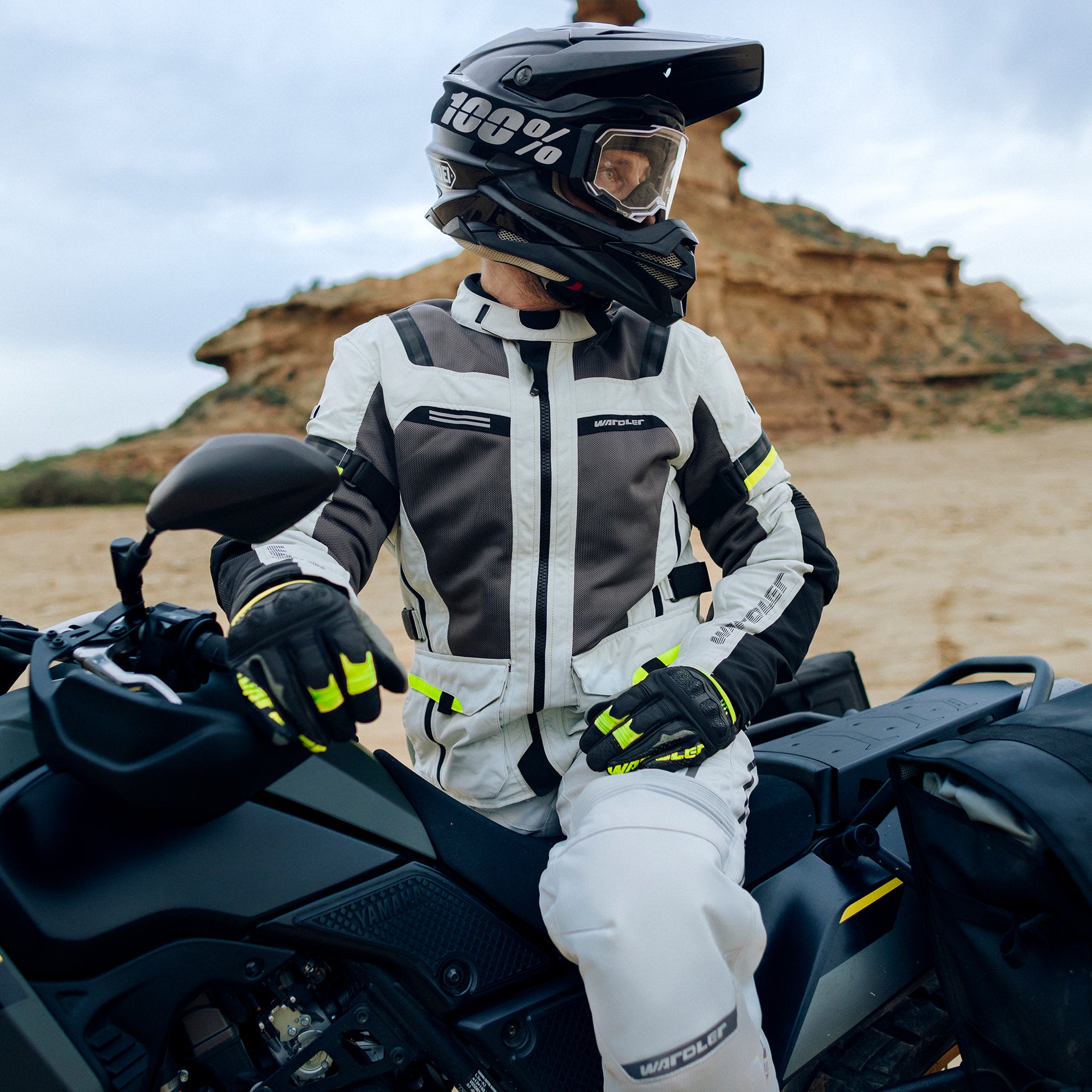 Zonda / Silver-Neon Yellow / Adventure Motorcycle Jacket