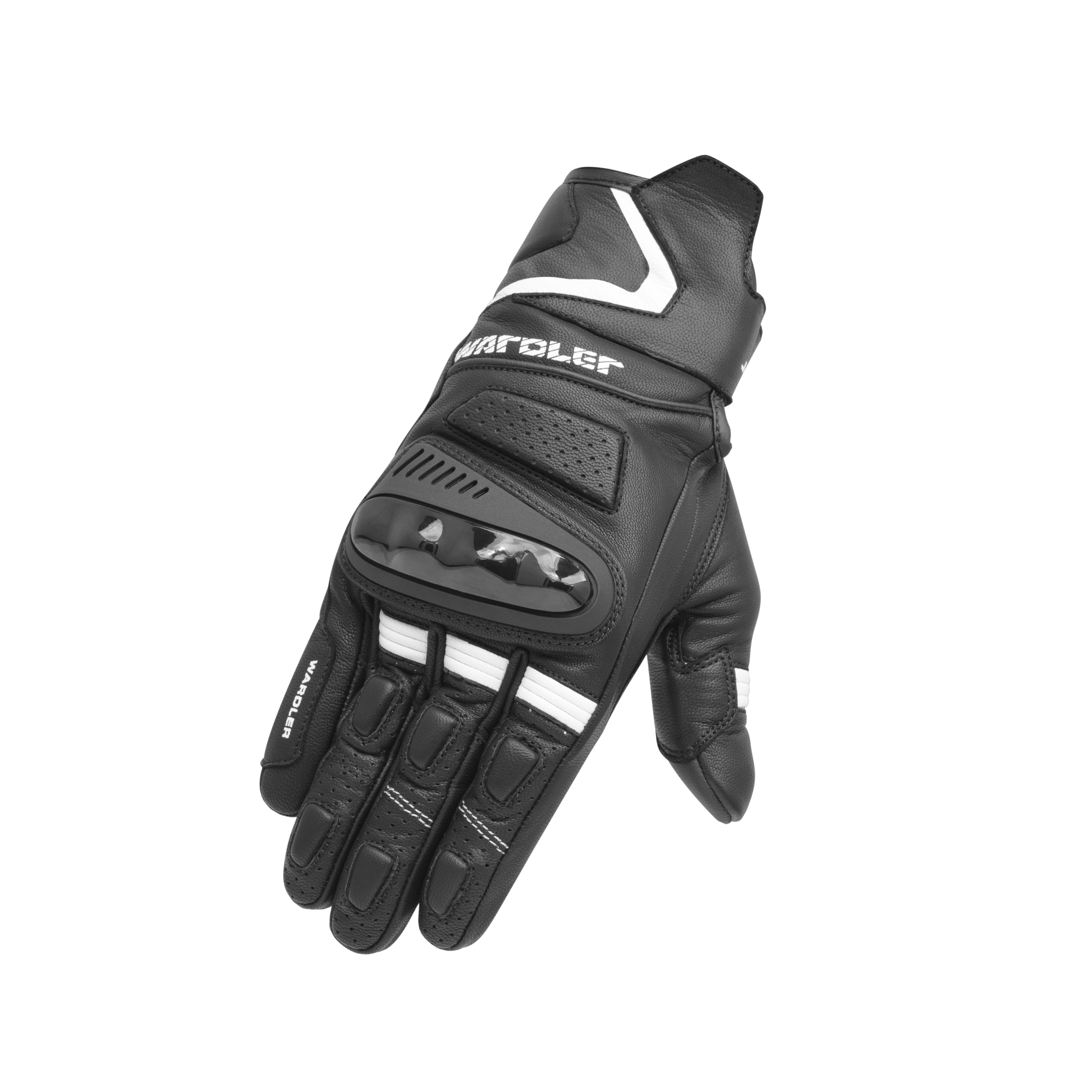 motorcycle gloves, TPU protection, Vortex Gloves breathable black-white front
