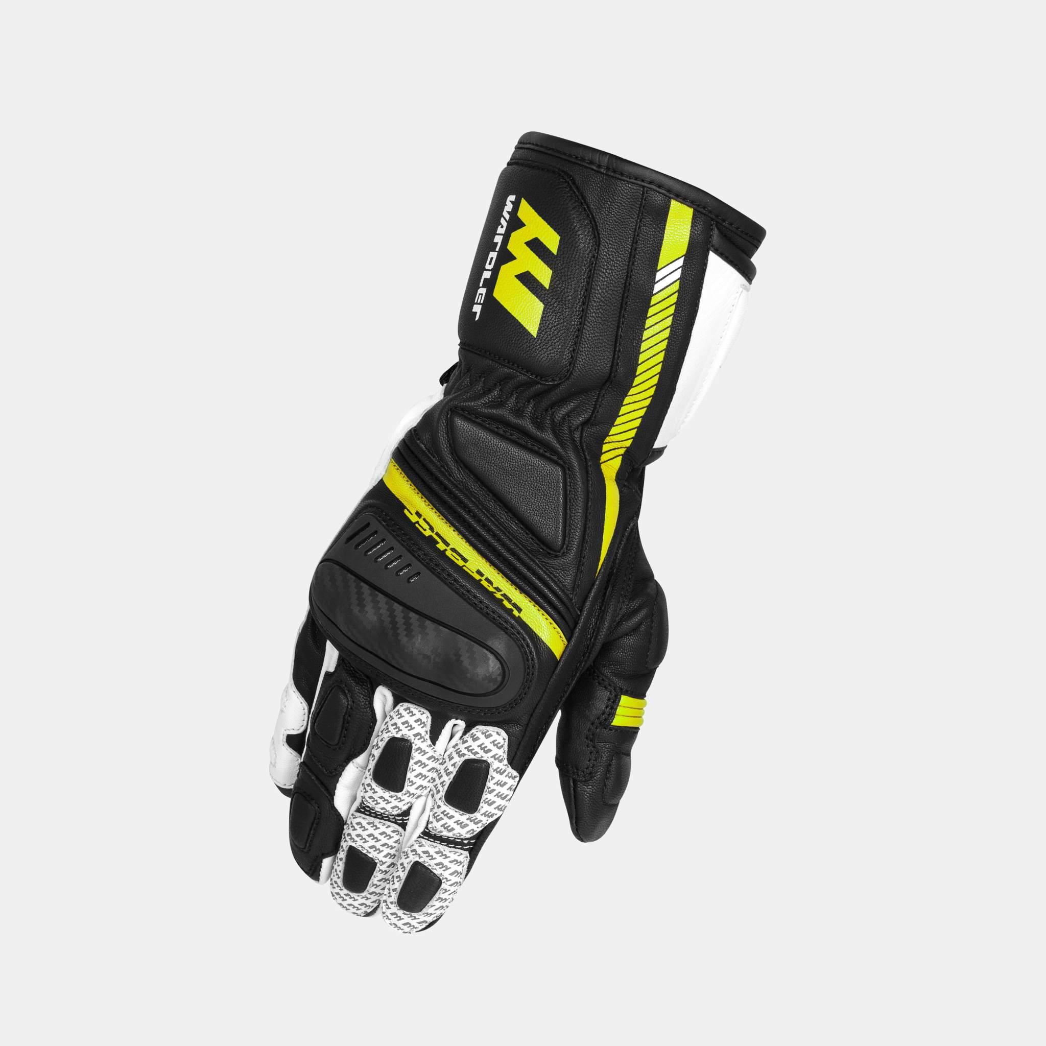 Motorcycle Gloves, Laguna flo-yellow, Wardler Gloves, Front View