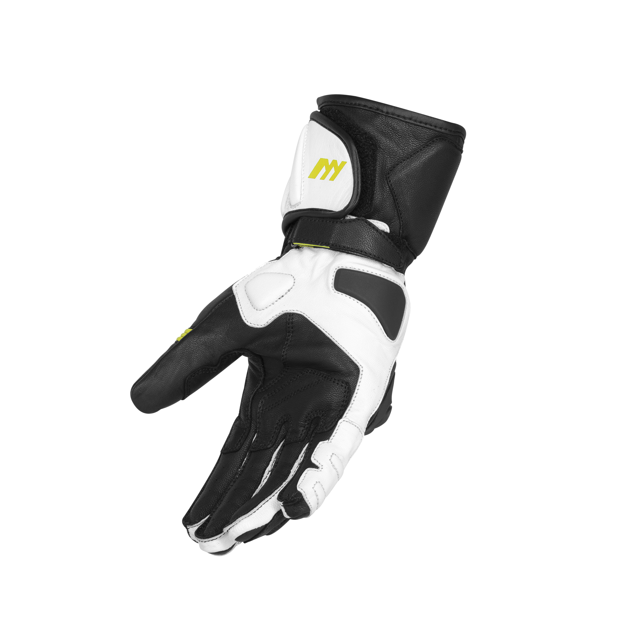 Motorcycle Gloves, Laguna neon-yellow, Wardler Gloves, Back View